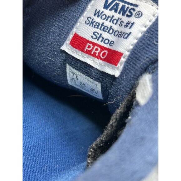 VANS Pro Skate Shoes Sneakers Blue Suede White Mens Sz 7.5 Low Top Lace Up - Picture 5 of 16